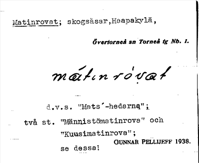 Bild på arkivkortet för arkivposten Matinrovat