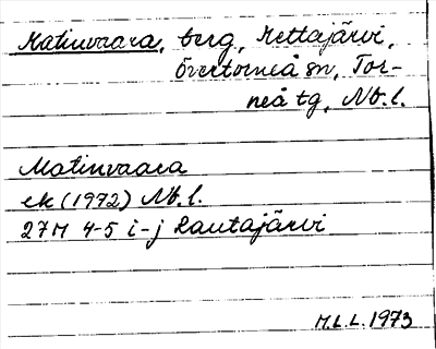 Bild på arkivkortet för arkivposten Matinvaara
