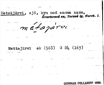 Bild på arkivkortet för arkivposten Metsäjärvi