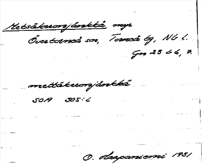 Bild på arkivkortet för arkivposten Metsäkeronjänkkä