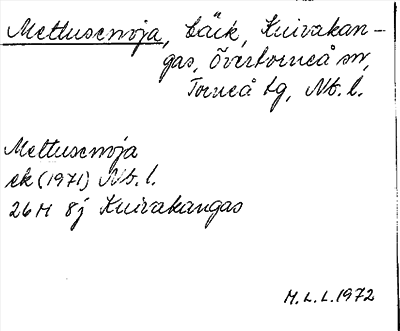 Bild på arkivkortet för arkivposten Mettusenoja