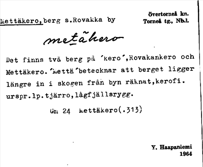 Bild på arkivkortet för arkivposten Mettäkero