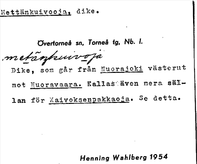Bild på arkivkortet för arkivposten Mettänkuivooja