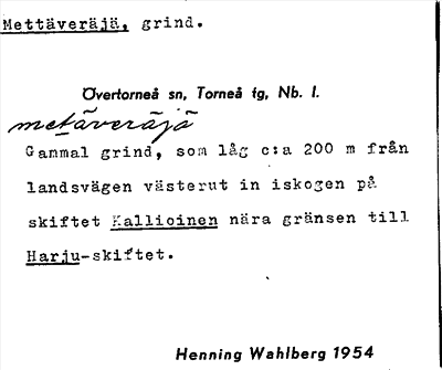 Bild på arkivkortet för arkivposten Mettäveräjä