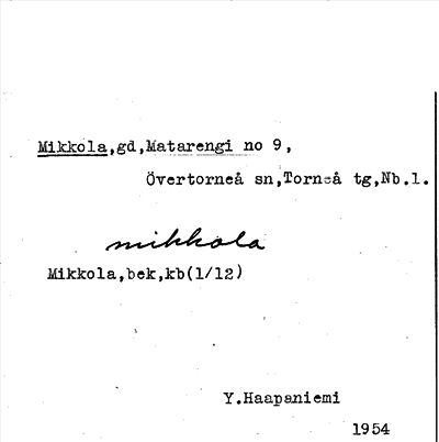 Bild på arkivkortet för arkivposten Mikkola