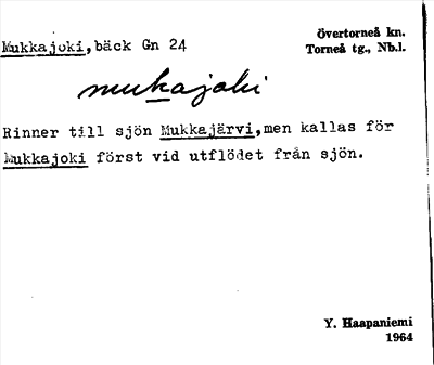 Bild på arkivkortet för arkivposten Mukkajoki