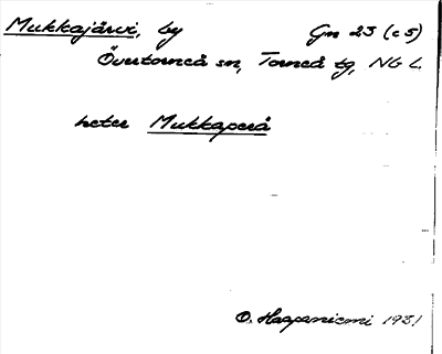 Bild på arkivkortet för arkivposten Mukkajärvi