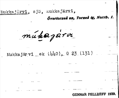 Bild på arkivkortet för arkivposten Mukkajärvi