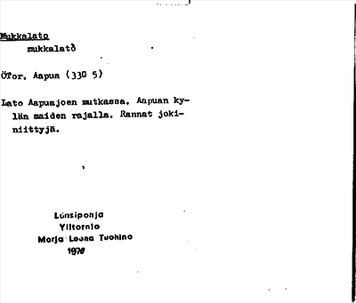 Bild på arkivkortet för arkivposten Mukkalato