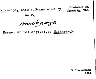 Bild på arkivkortet för arkivposten Mukkaoja