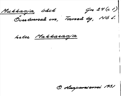 Bild på arkivkortet för arkivposten Mukkaoja