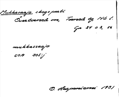 Bild på arkivkortet för arkivposten Mukkasaajo