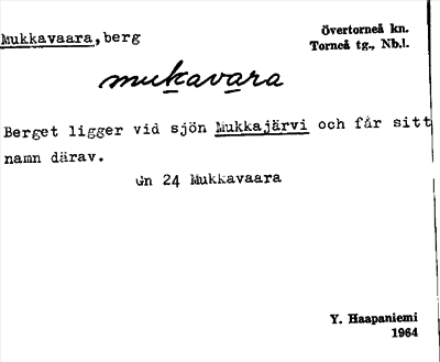 Bild på arkivkortet för arkivposten Mukkavaara