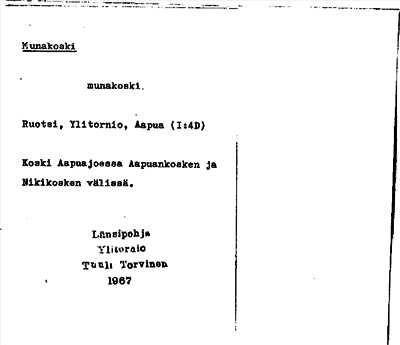 Bild på arkivkortet för arkivposten Munakoski
