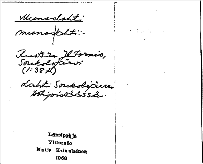 Bild på arkivkortet för arkivposten Munaslahti