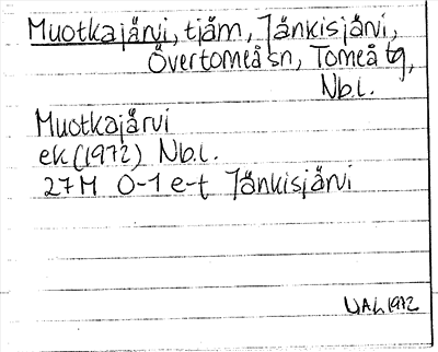 Bild på arkivkortet för arkivposten Muotkajärvi