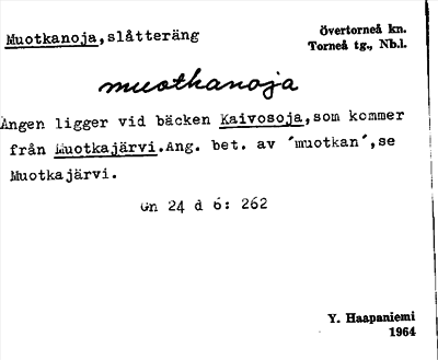 Bild på arkivkortet för arkivposten Muotkanoja