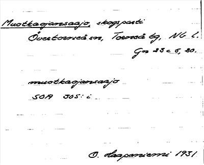 Bild på arkivkortet för arkivposten Muotkaojansaajo