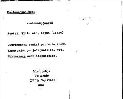Bild på arkivkortet för arkivposten Mustanmaanjänkkä