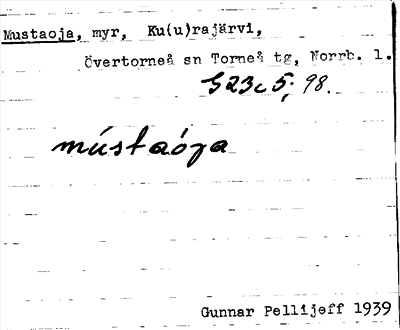 Bild på arkivkortet för arkivposten Mustaoja