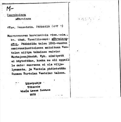 Bild på arkivkortet för arkivposten Muurahainen