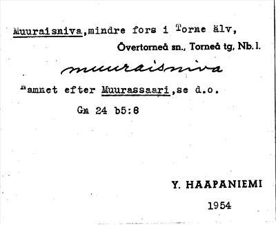Bild på arkivkortet för arkivposten Muuraisniva
