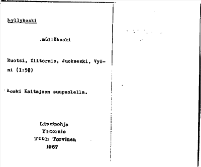 Bild på arkivkortet för arkivposten Myllykoski