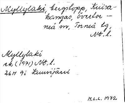 Bild på arkivkortet för arkivposten Myllylaki