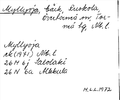 Bild på arkivkortet för arkivposten Myllyoja
