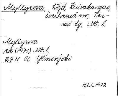 Bild på arkivkortet för arkivposten Myllyrova