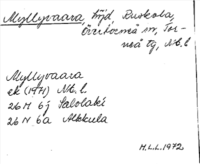 Bild på arkivkortet för arkivposten Myllyvaara