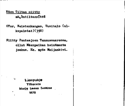Bild på arkivkortet för arkivposten Mäen Tiltan niitty