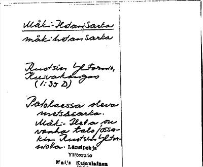 Bild på arkivkortet för arkivposten Mäki-Hetan Sarka