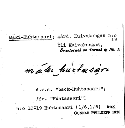 Bild på arkivkortet för arkivposten Mäki-Huhtasaari