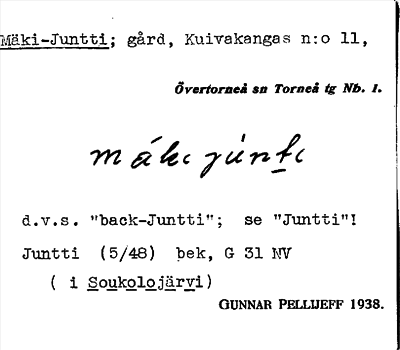 Bild på arkivkortet för arkivposten Mäki-Juntti