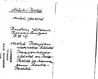 Bild på arkivkortet för arkivposten Mäki-Pestilä
