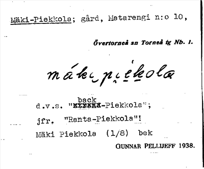 Bild på arkivkortet för arkivposten Mäki-Piekkola