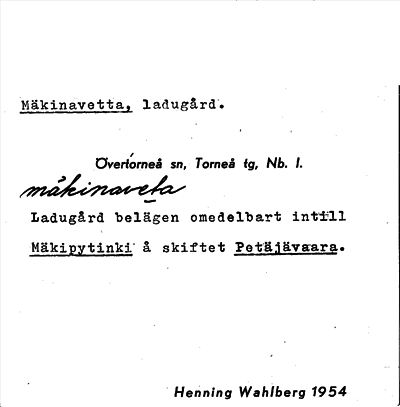 Bild på arkivkortet för arkivposten Mäkinavetta