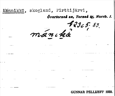 Bild på arkivkortet för arkivposten Männikkö