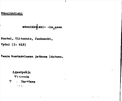 Bild på arkivkortet för arkivposten Männikkölaki