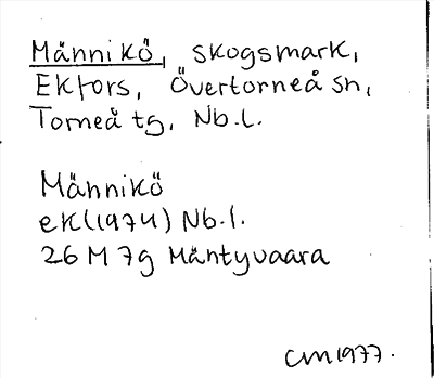 Bild på arkivkortet för arkivposten Männikö