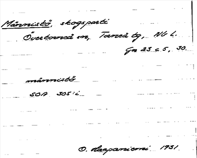 Bild på arkivkortet för arkivposten Männistö
