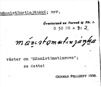 Bild på arkivkortet för arkivposten Männistömatinjänkkä