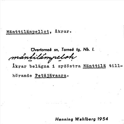 Bild på arkivkortet för arkivposten Mänttilänpellot
