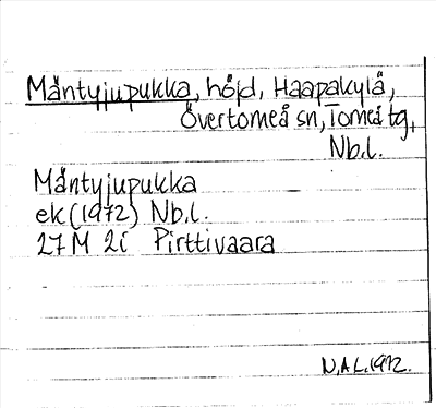 Bild på arkivkortet för arkivposten Mäntyjupukka