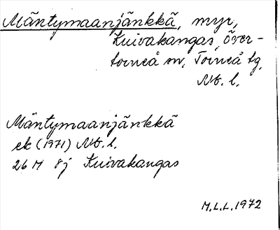Bild på arkivkortet för arkivposten Mäntymaanjänkkä