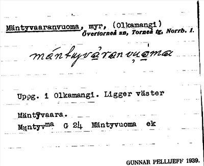 Bild på arkivkortet för arkivposten Mäntyvaaranvuoma