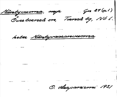 Bild på arkivkortet för arkivposten Mäntyvuoma
