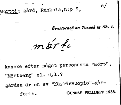 Bild på arkivkortet för arkivposten Mörtti