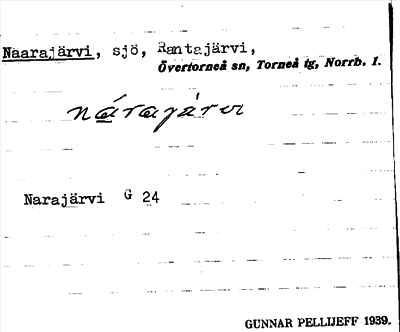 Bild på arkivkortet för arkivposten Naarajärvi